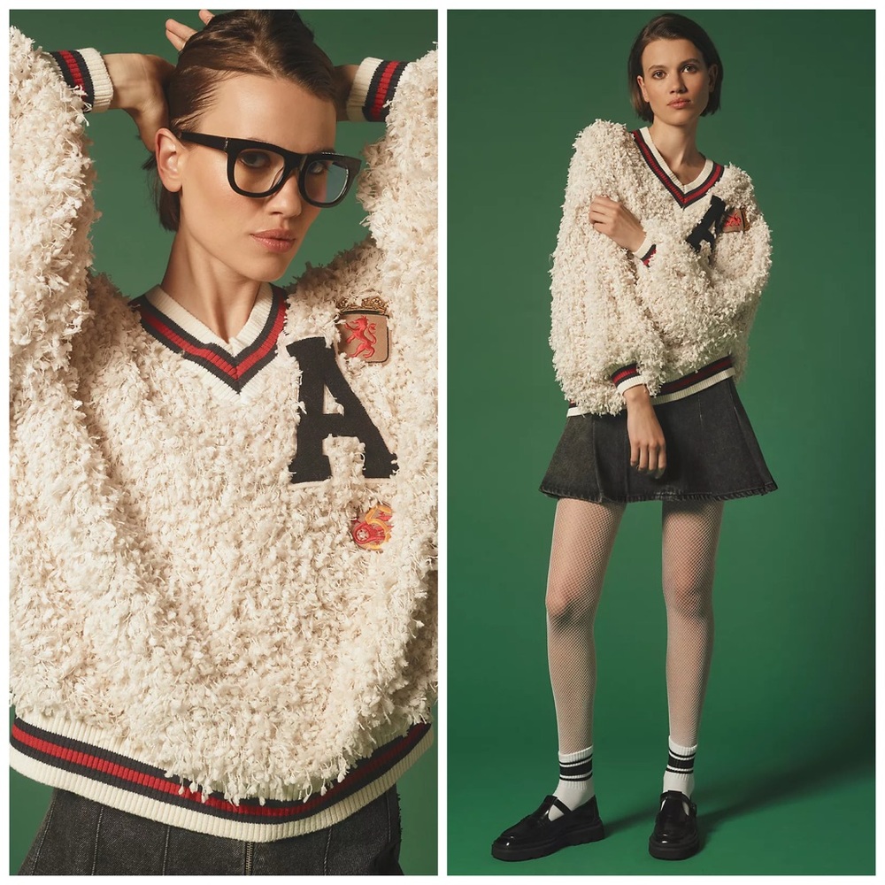 Eva Franco Varsity Pullover Sweatshirt